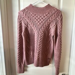 Abercrombie & Fitch Pink Cable Knit Sweater